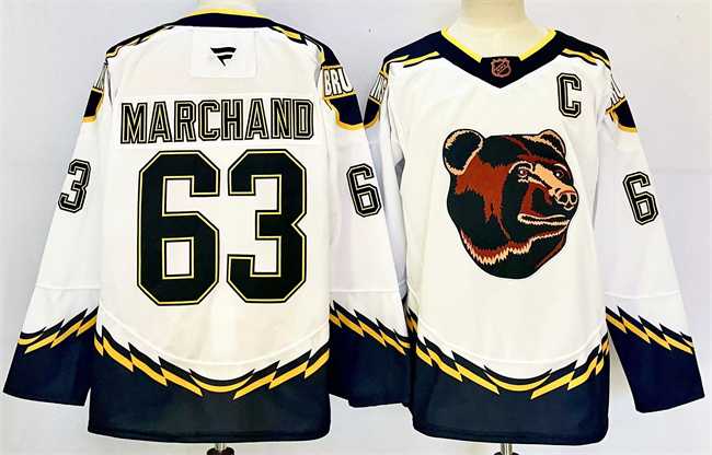 Men's Boston Bruins #63 Brad Marchand White 2024-25 With C Patch Reverse Retro Home Stitched Hockey Jersey,We sell and wholesale Men's Boston Bruins #63 Brad Marchand White 2024-25 With C Patch Reverse Retro Home Stitched Hockey Jersey on line form chian!
